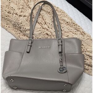 Michael Kors Womens Leather Luxury Tote Bag Grey Authentic Bag Includes COA